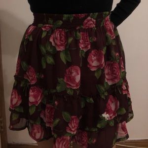 Hollister floral mini skirt